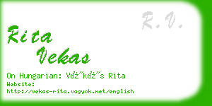 rita vekas business card